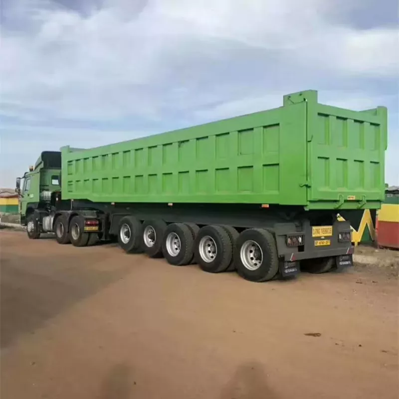 Rectangular-Box Rear-Tipping Dump Semi-Trailer